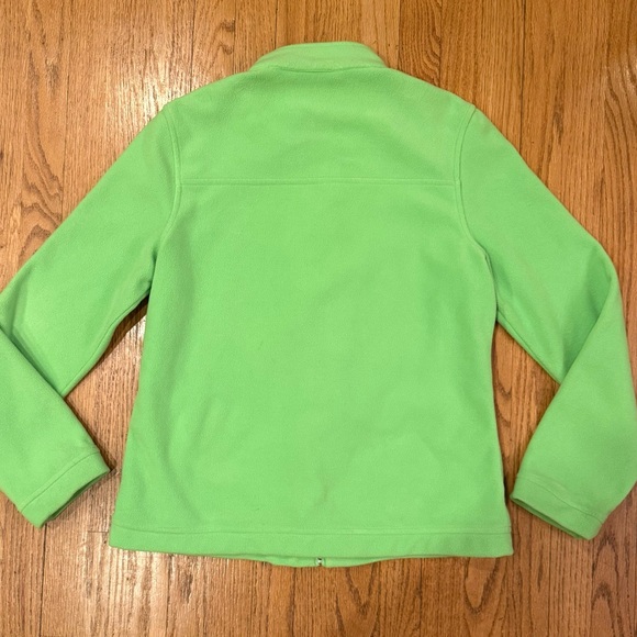 Lilly Pulitzer Green Collared Fleece Full Zip up Jacket Side Pockets large - Picture 7 of 7